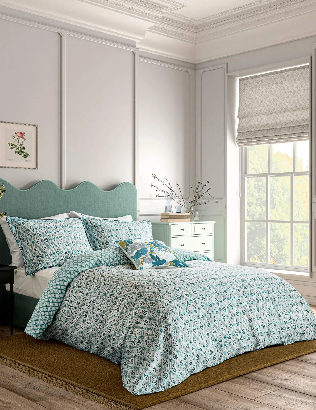 St Johns Trellis Bedding Set - Duck Egg, Cotton product