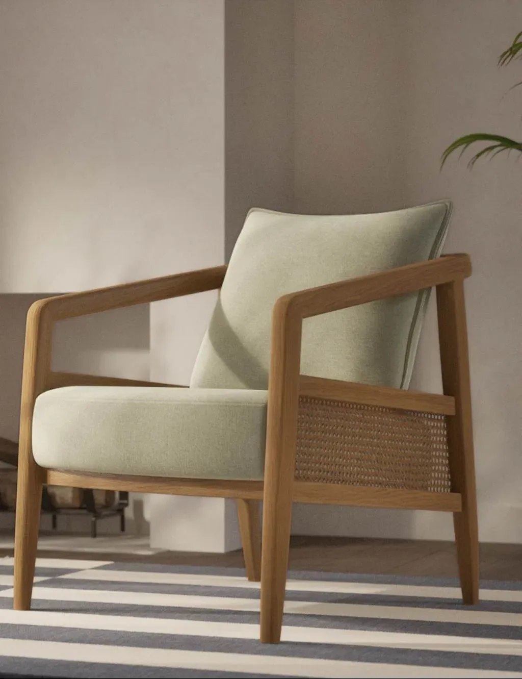 Ezra Accent Armchair - Light Natural, Rattan product