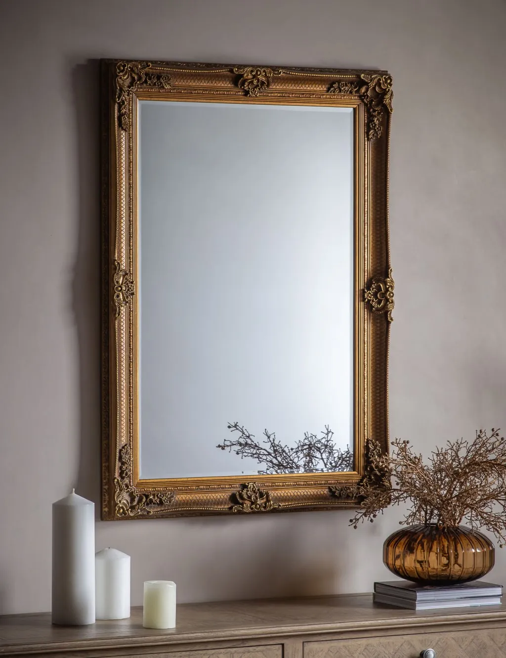 Abbey Extra Large Rectangular Wall Mirror - Gold product