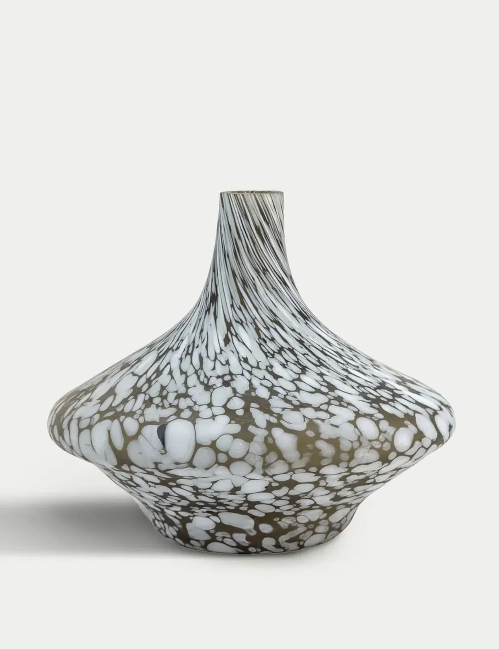 Aditya Glass Vase with Mottled Pattern - Brown product