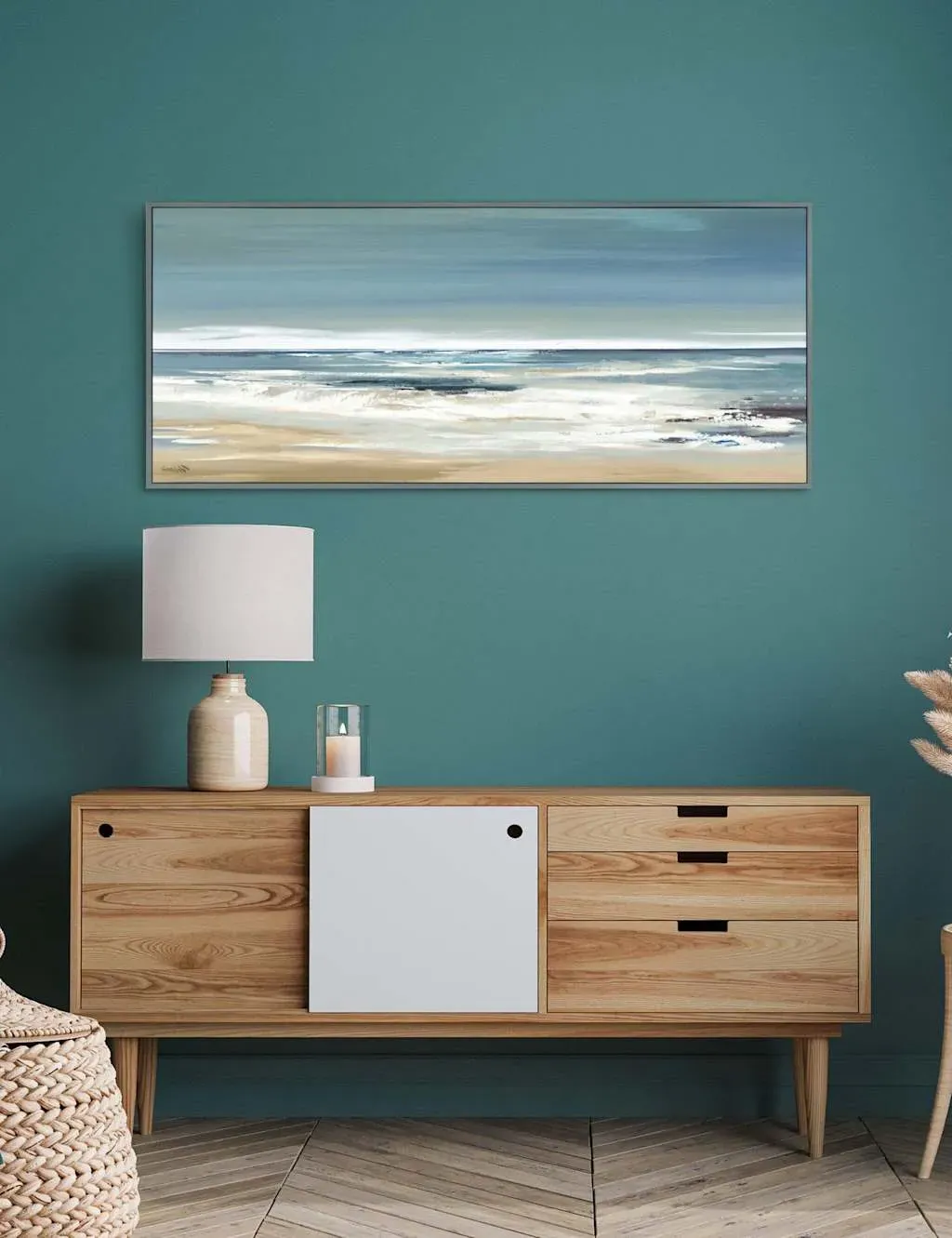 Along the Coastline Framed Canvas - Blue Mix product
