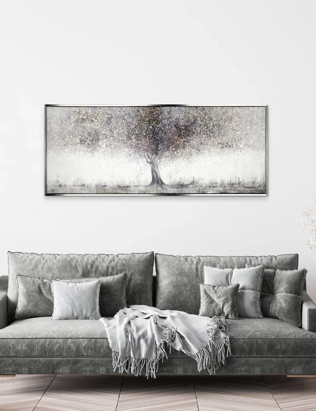 Aurora Rectangle Framed Wall Art - Silver Mix product
