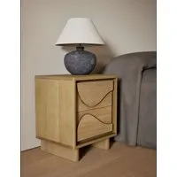 Avery Bedside Table with Storage - Natural, Oak Veneer alternate view