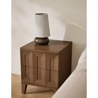 Block Bedside Table with Storage - Natural, Oak Veneer alternate view