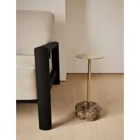 Brass & Marble Base Round Side Table - Antique Brass alternate view