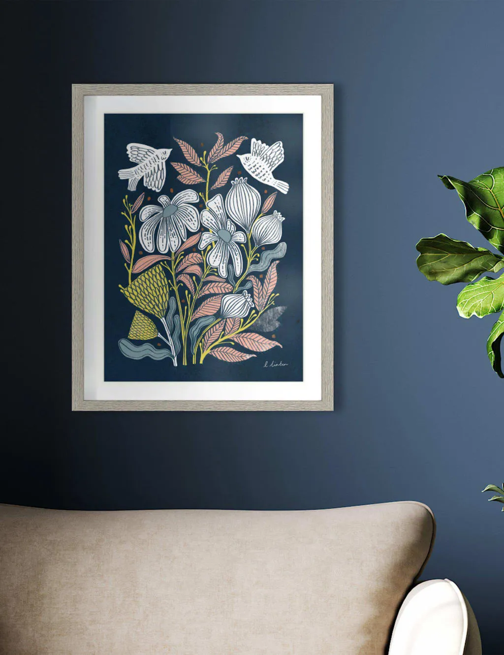 Chorus Rectangle Framed Wall Art - Grey product