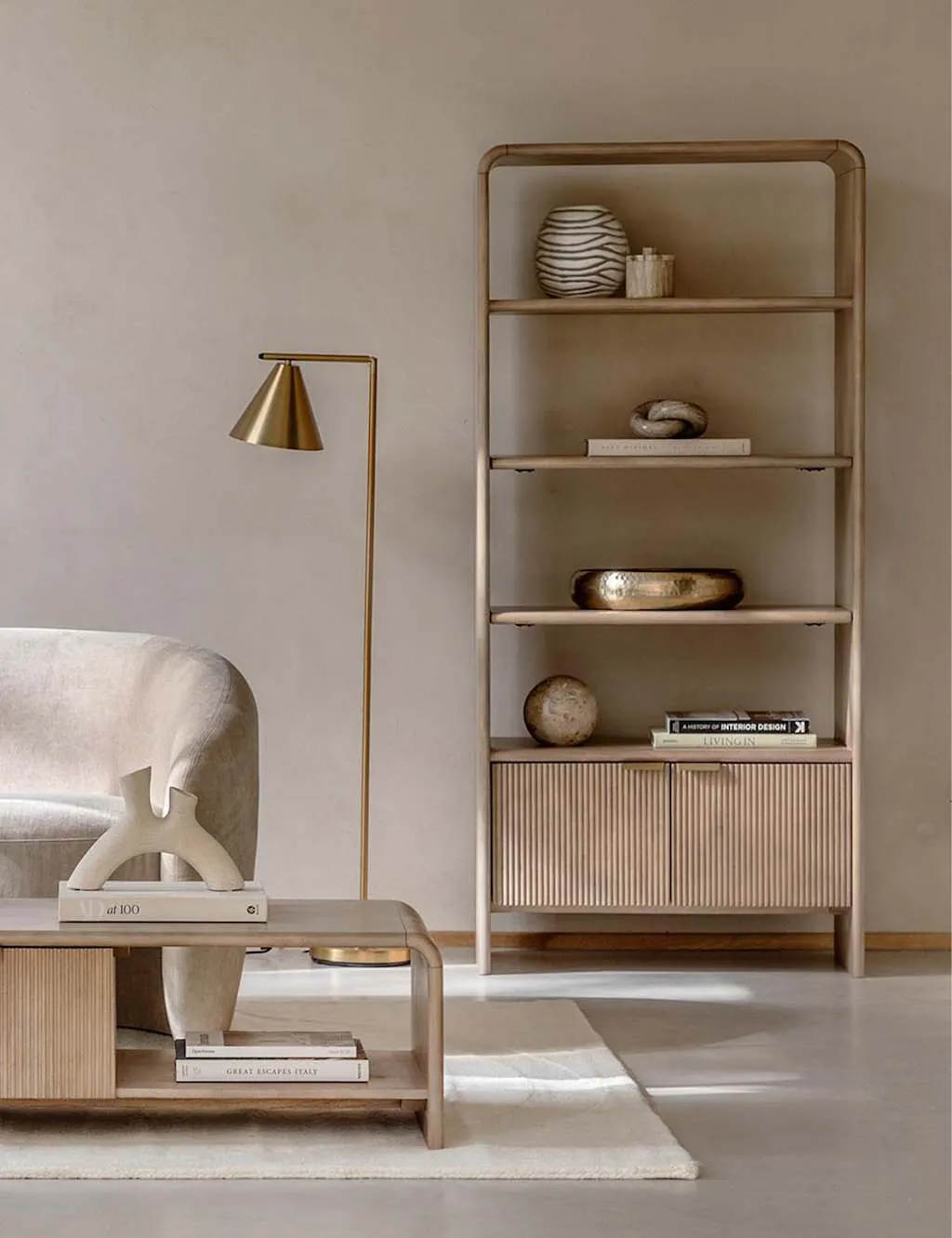 Colona Open Display Cabinet - Natural, Solid Mango Wood product