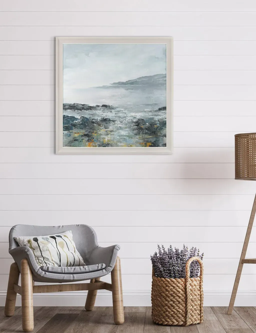 Cool Breeze Square Framed Art - Grey product