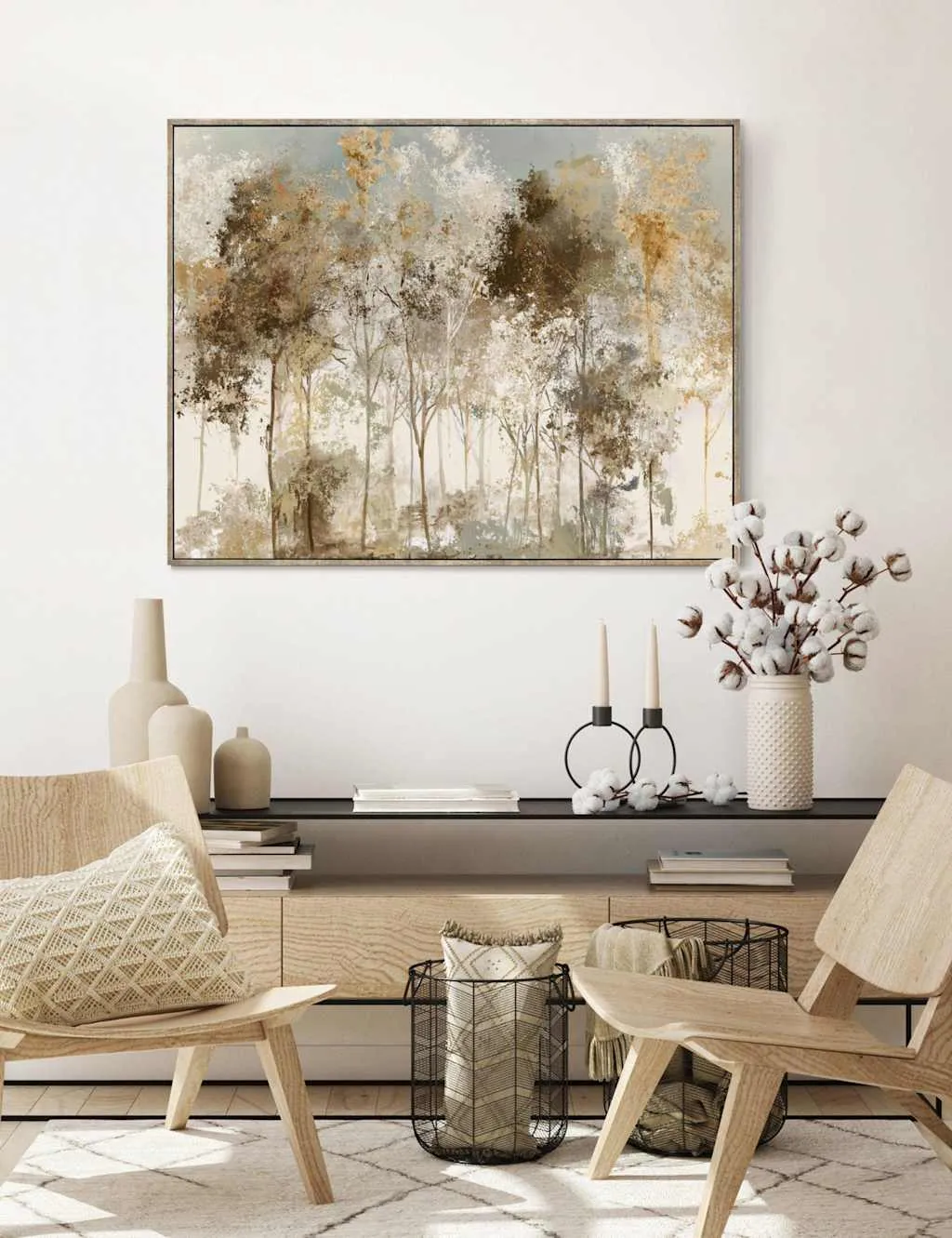 Copper Frost Rectangle Framed Canvas - Gold product