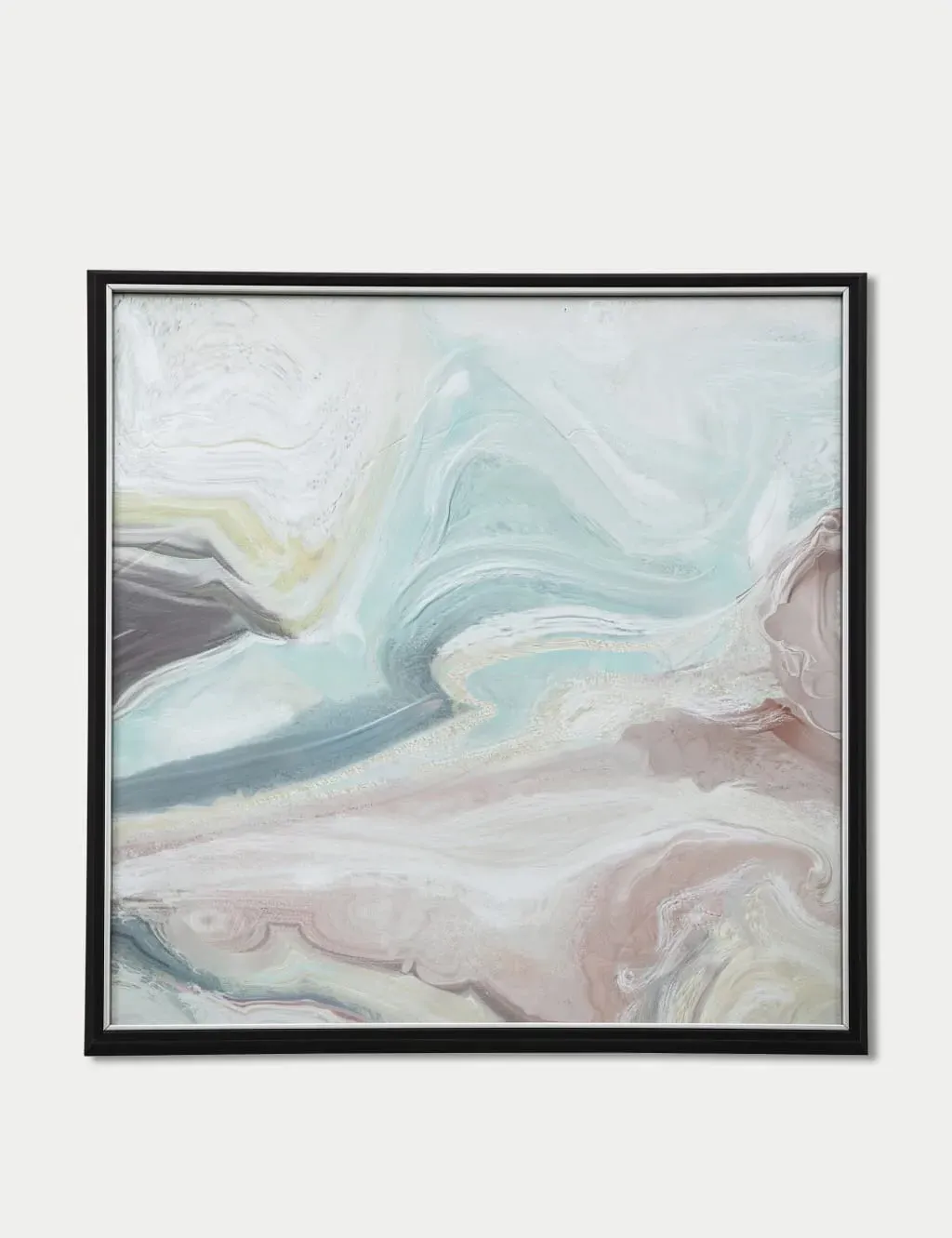 Crystal Fluid Abstract Square Framed Art - Natural product