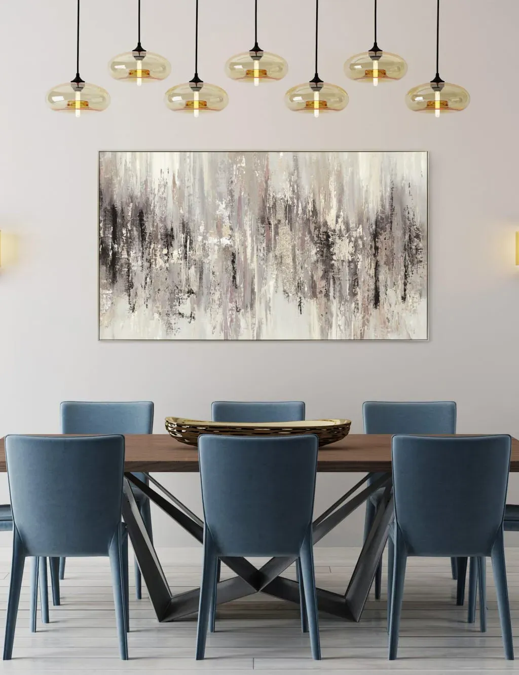 Elemental Abstract Rectangle Framed Art - Gold product
