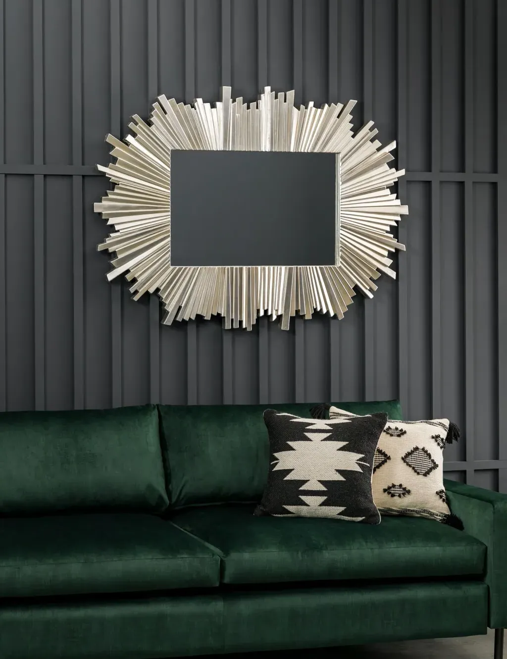 Herzfeld Extra Large Rectangular Wall Mirror - Silver product