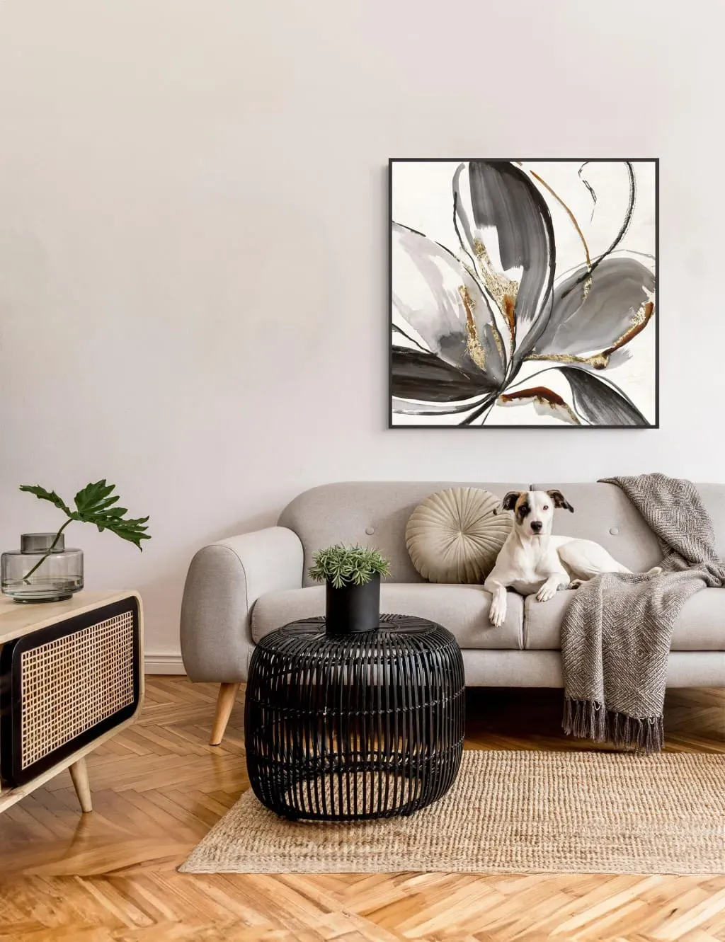 Glorious Abstract Floral Square Framed Art - Multi product