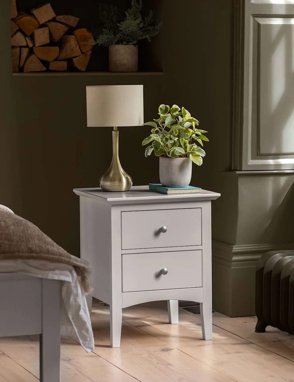 Hastings 2 Drawer Bedside Table - Grey product