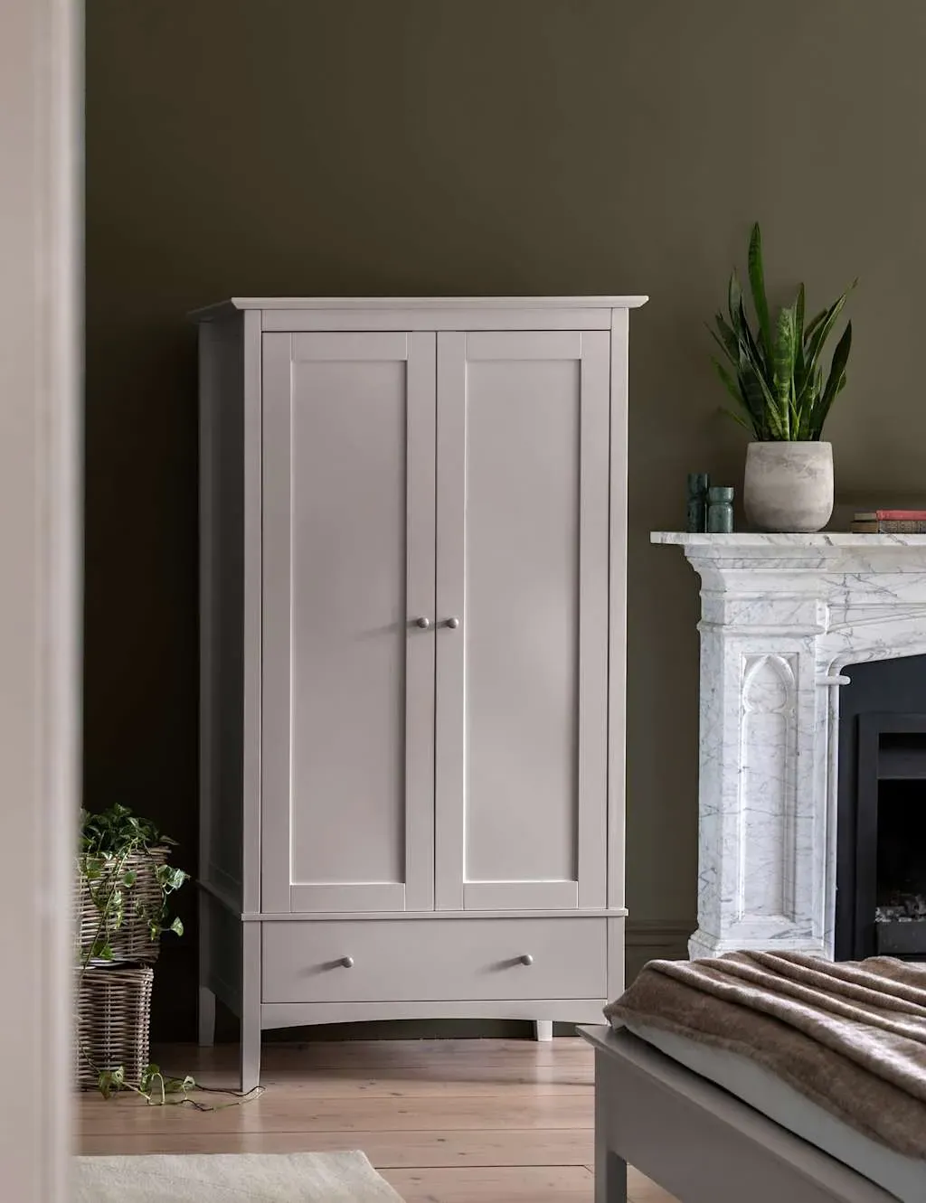Hastings Double Wardrobe with Drawer - Grey product