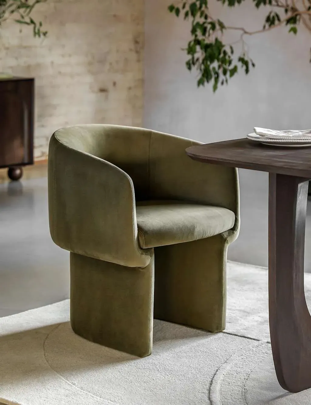 Holm Fabric Dining Chair - Green product