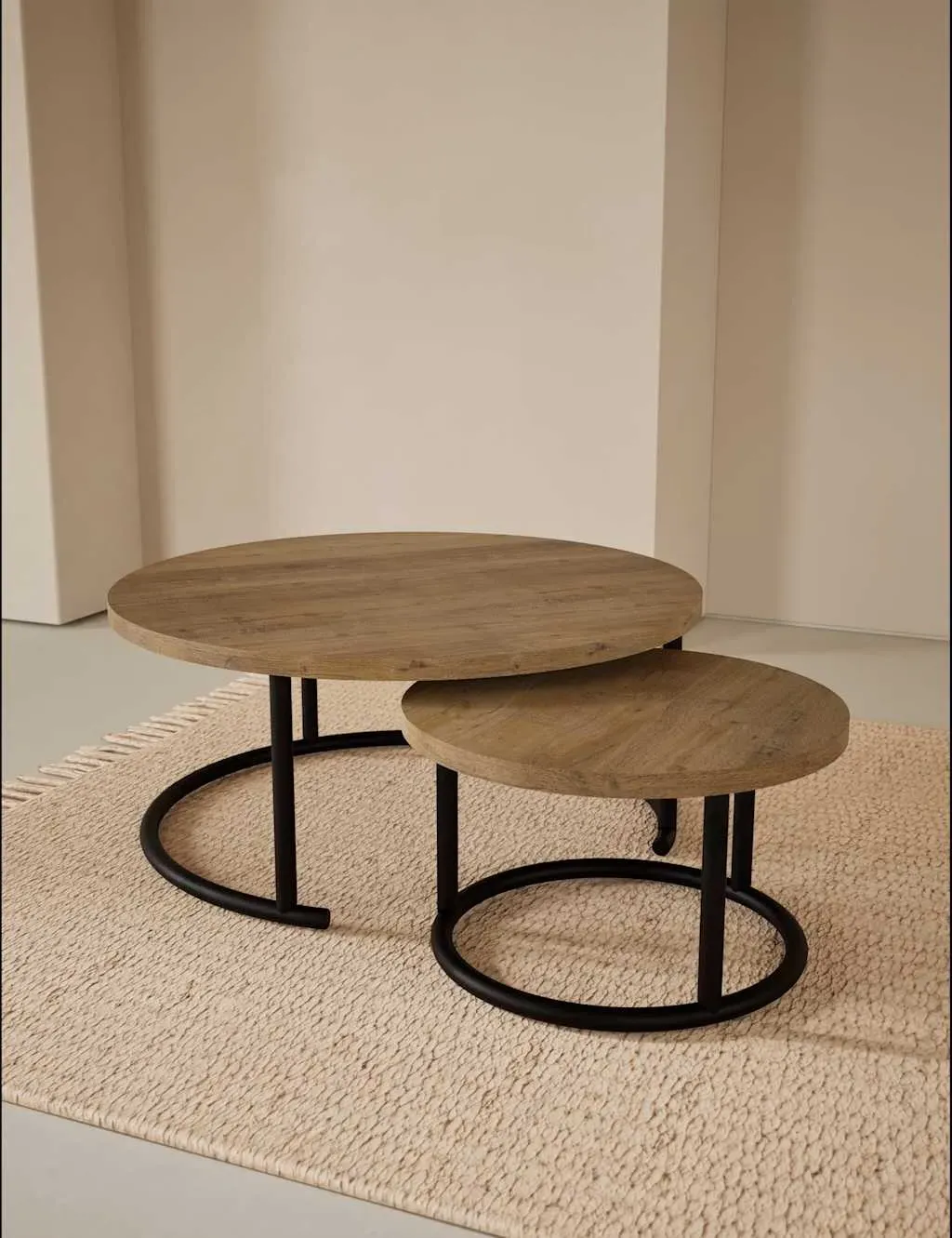 Holt Round Nesting Coffee Tables - Natural Mix, Wood product