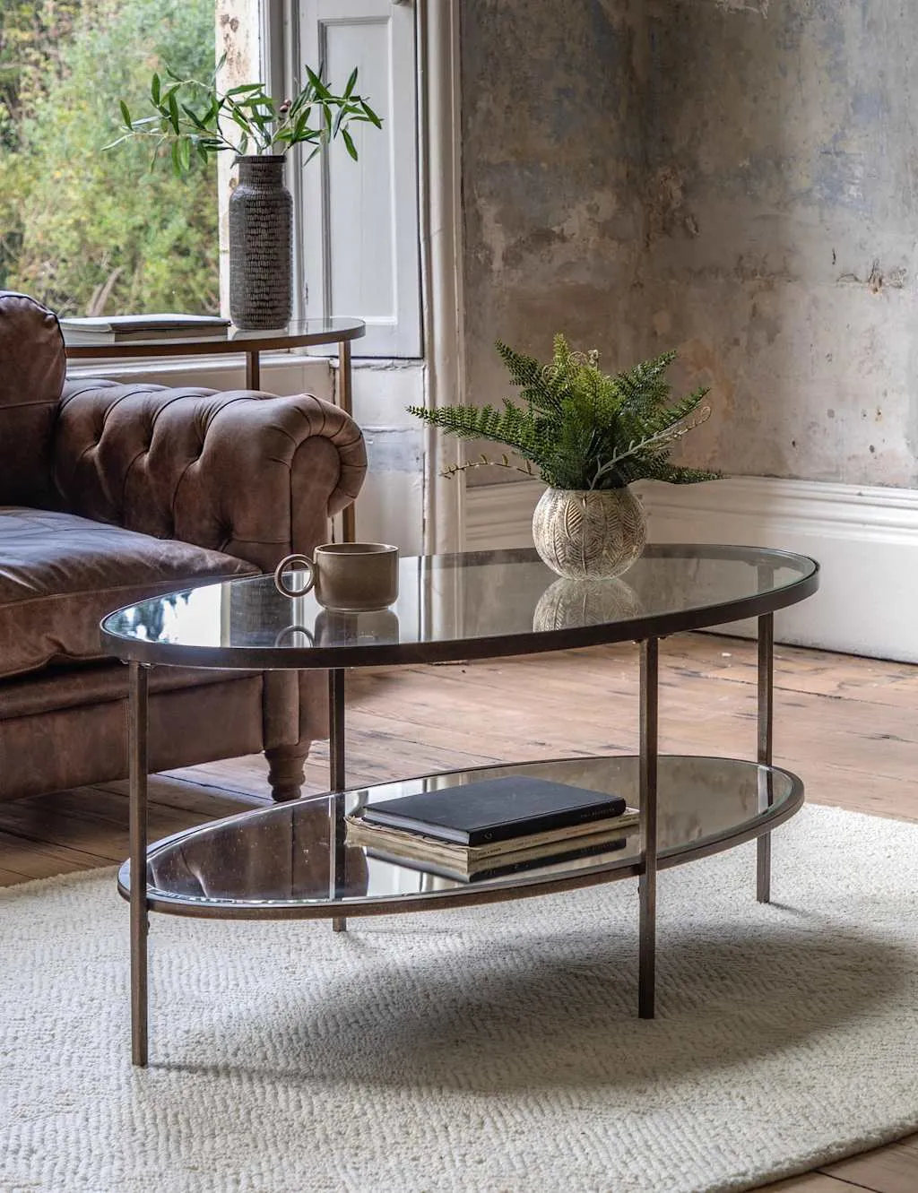 Hudson Round Coffee Table - Brown Mix product