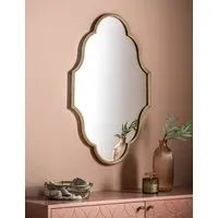 Castello Large Curved Wall Mirror - Gold, Glass alternate view