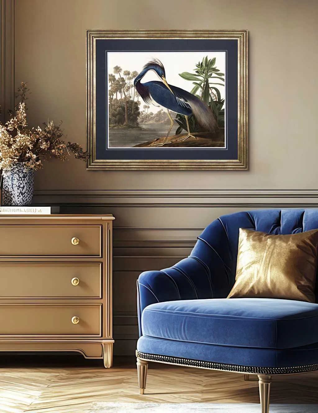 Louisiana Heron Rectangle Framed Art - Multi product