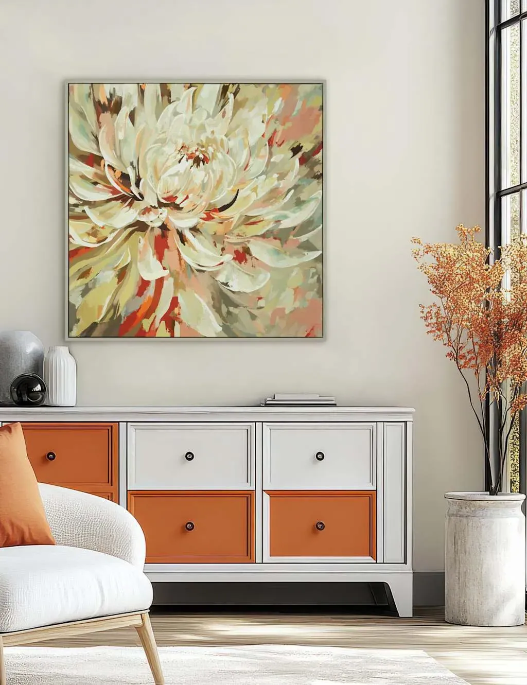Loved Up Floral Square Framed Canvas - Multi product