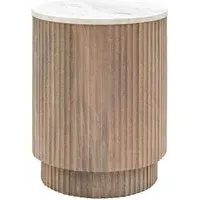 Marmo Round Side Table - Grey, Marble alternate view