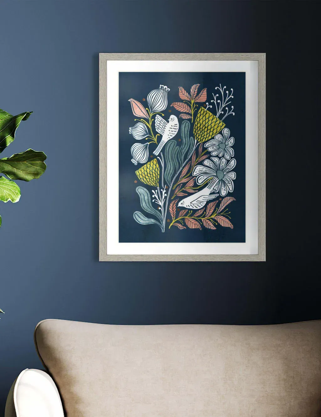 Melody Rectangle Framed Art - Grey product