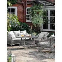 Menton 4-Seater Garden Lounge Set - Light Grey, PE Rattan alternate view