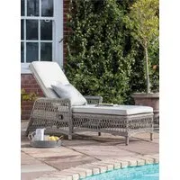 Menton Country Outdoor Reclining Lounger - Natural alternate view