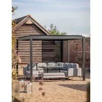 Messina Rectangular Pergola with Adjustable Louvres - Black, Aluminium alternate view