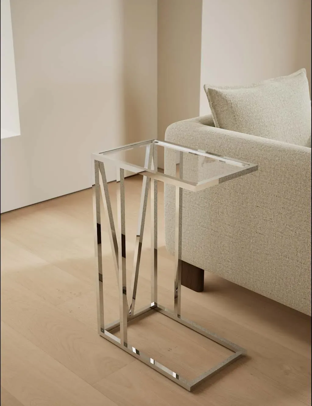 Milan C-Shape Side Table - Silver, Chrome product