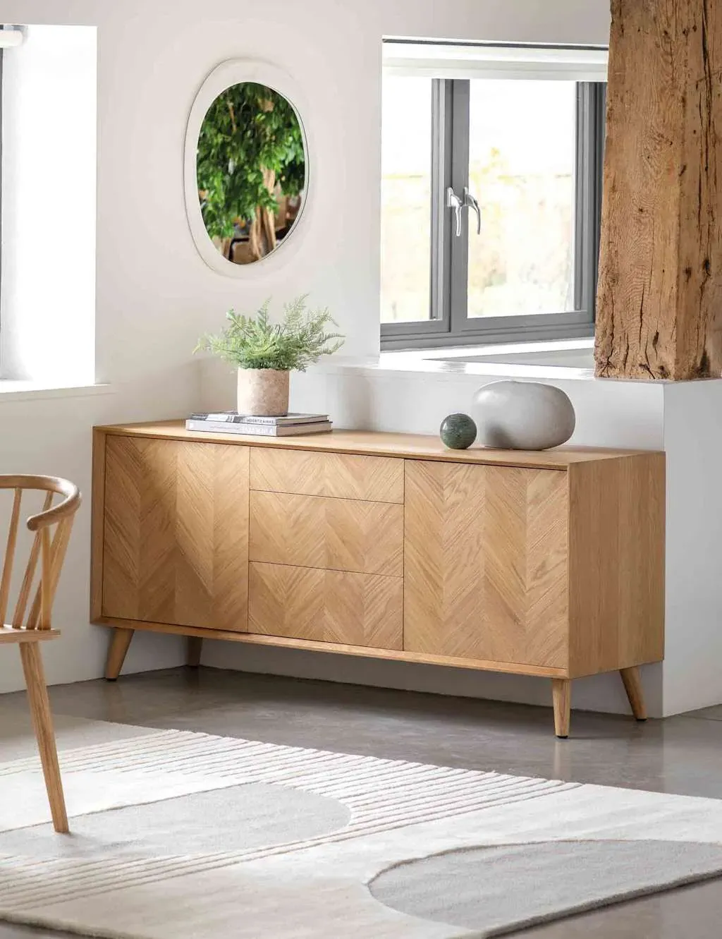 Milano 2 Door Sideboard - Natural, Oak Veneer product