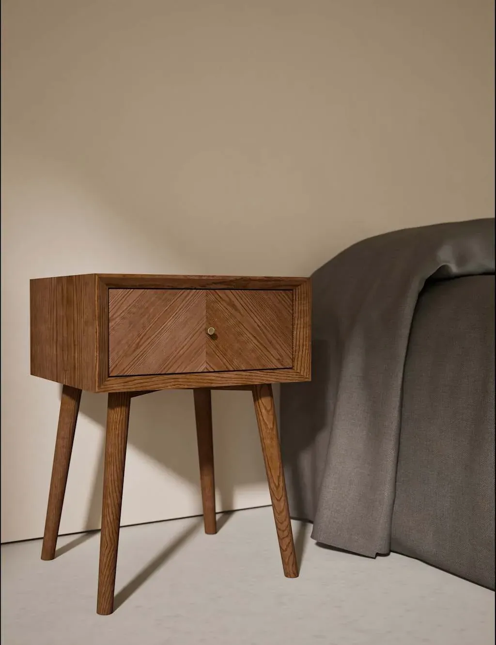 Monroe Bedside Table - Natural, Walnut Oak Veneer product