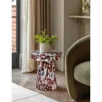 Murano Leopard Glass Round Side Table - Brown Mix, Glass alternate view