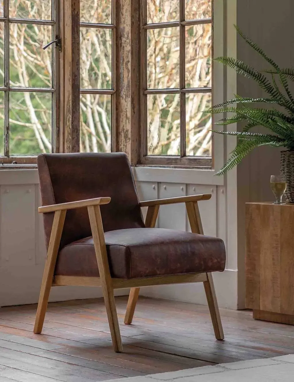 Neyland Armchair - Brown, Leather product