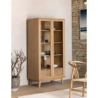 Nord Display Cabinet with Drawers - Oak alternate view