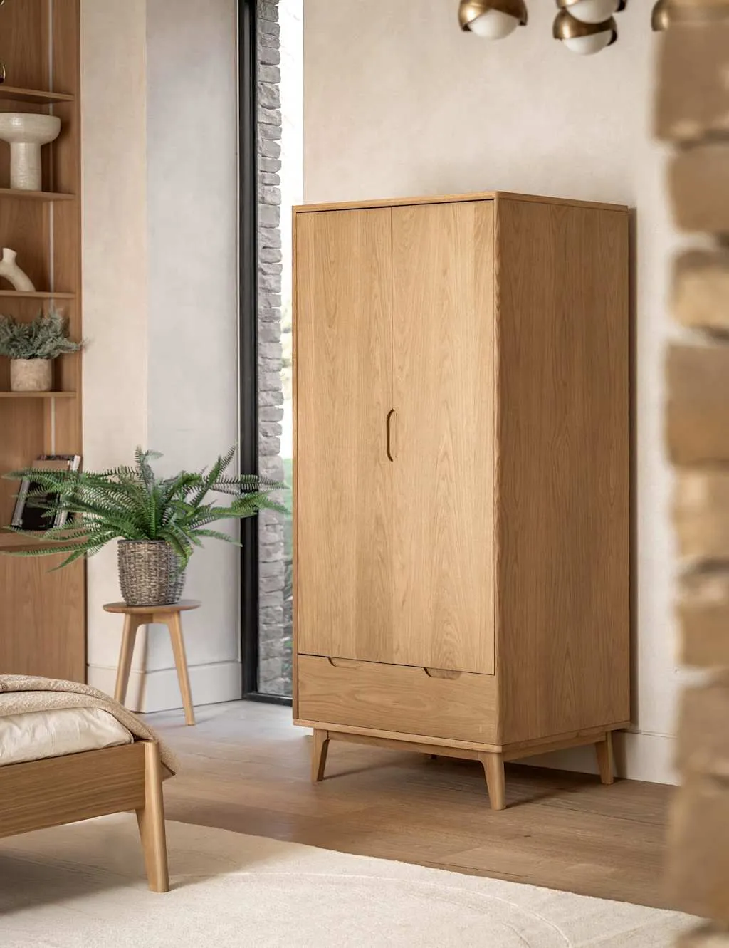 Nord Double Wardrobe with Drawer - Oak product