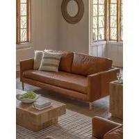 Osborne 3-Seater Sofa - Brown, Top Grain Leather alternate view