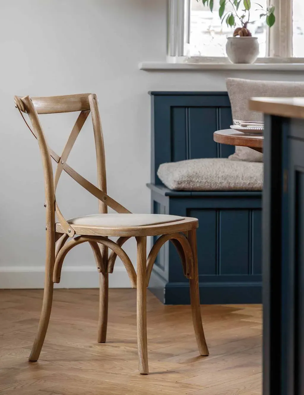Pavilion Set of 2 Cross Back Dining Chairs - Natural, Washed Linen product