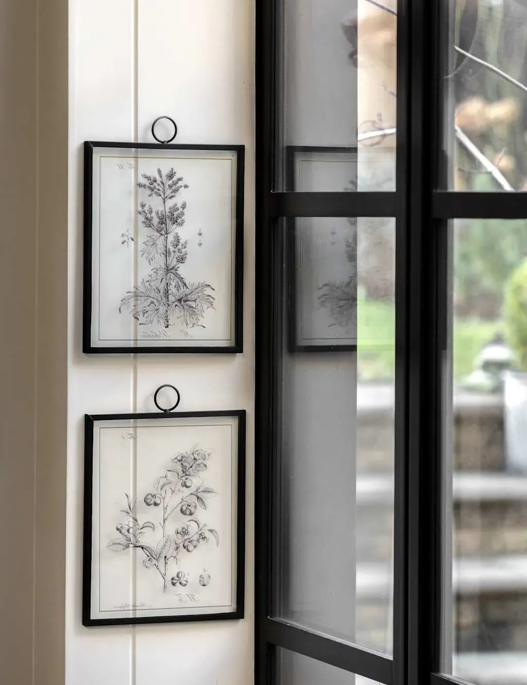 Petiole Set of 2 Framed Art - Black, Metal product