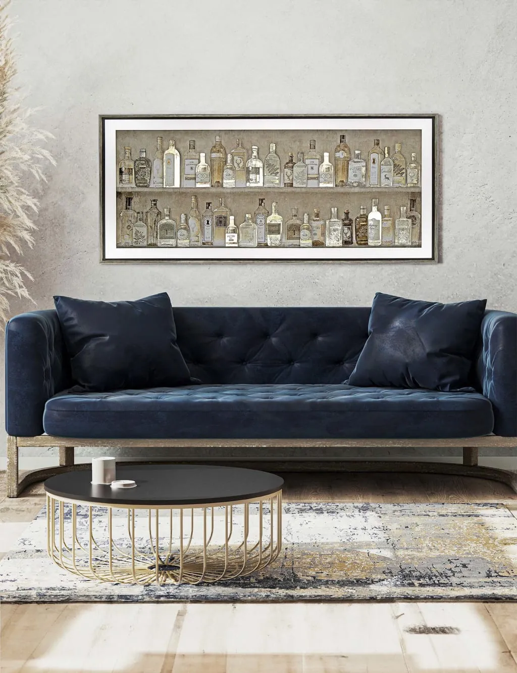 Gin Collection Rectangle Framed Wall Art - Black product