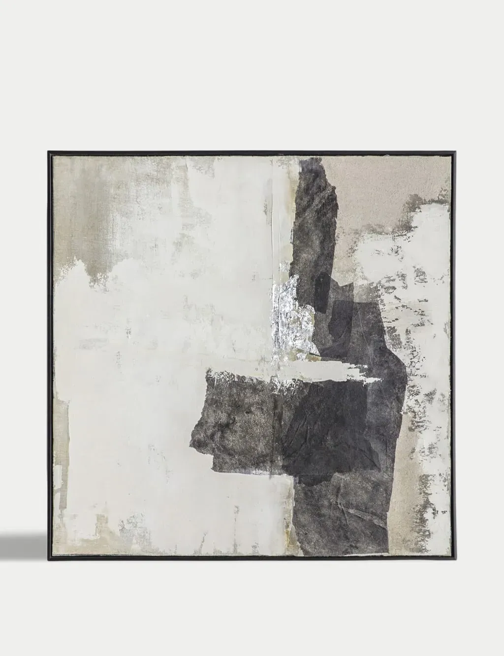Rocks Point Abstract Square Framed Canvas - Black product