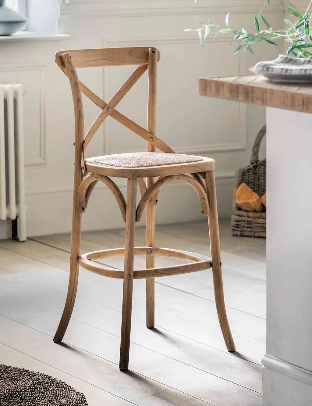 Set of 2 Rattan Bar Stools - Natural Mix product