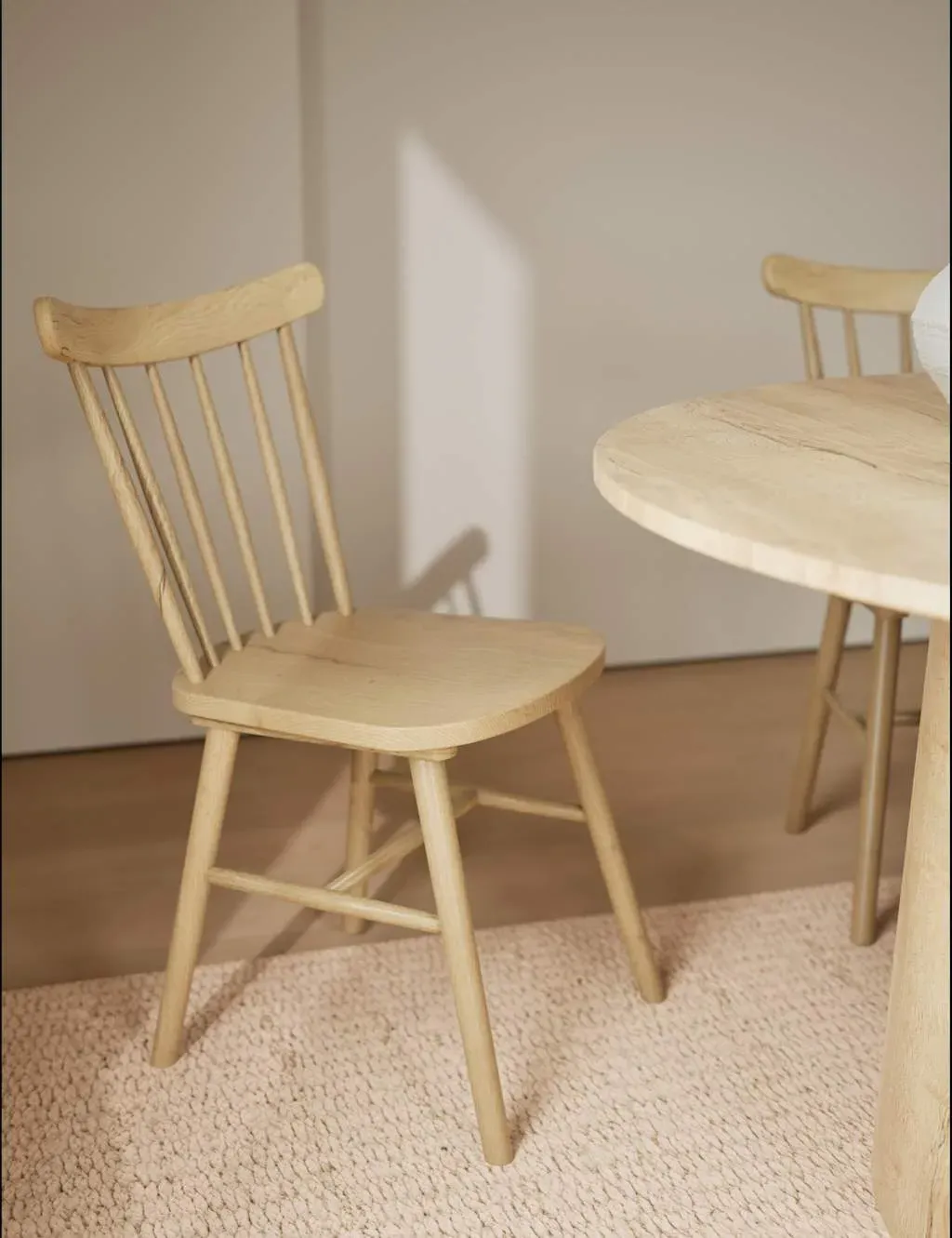 Set of 2 Spindle Dining Chairs - Natural, Oak Veneer product