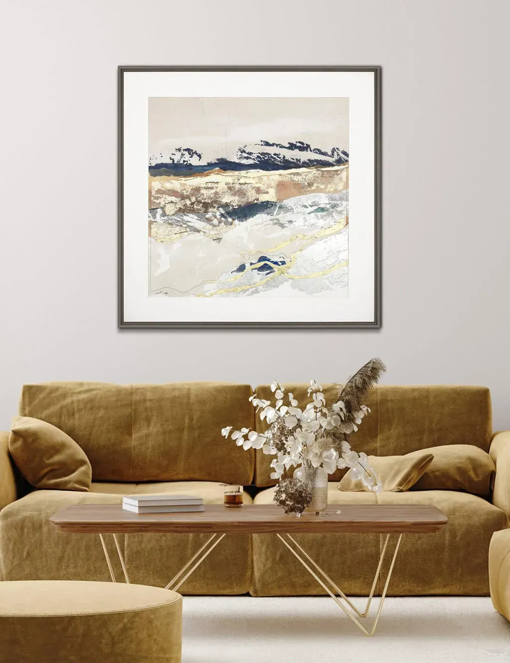 Sidelines Square Framed Wall Art - Grey product
