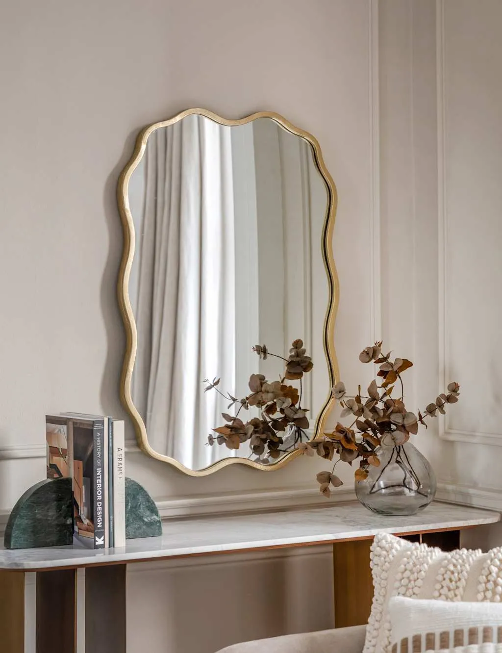 Sloane Medium Rectangular Wall Mirror - Gold, Metal product