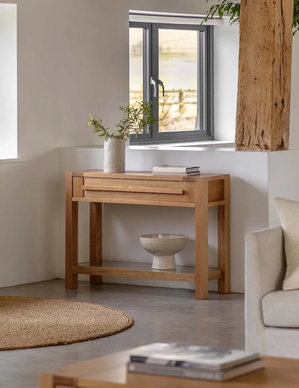 Sonoma Console Table with Drawer - Oak product