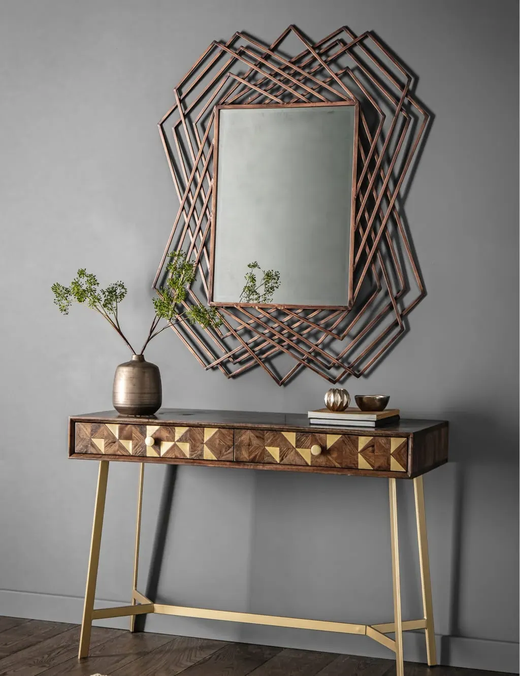 Specter Extra Large Rectangular Wall Mirror - Copper product