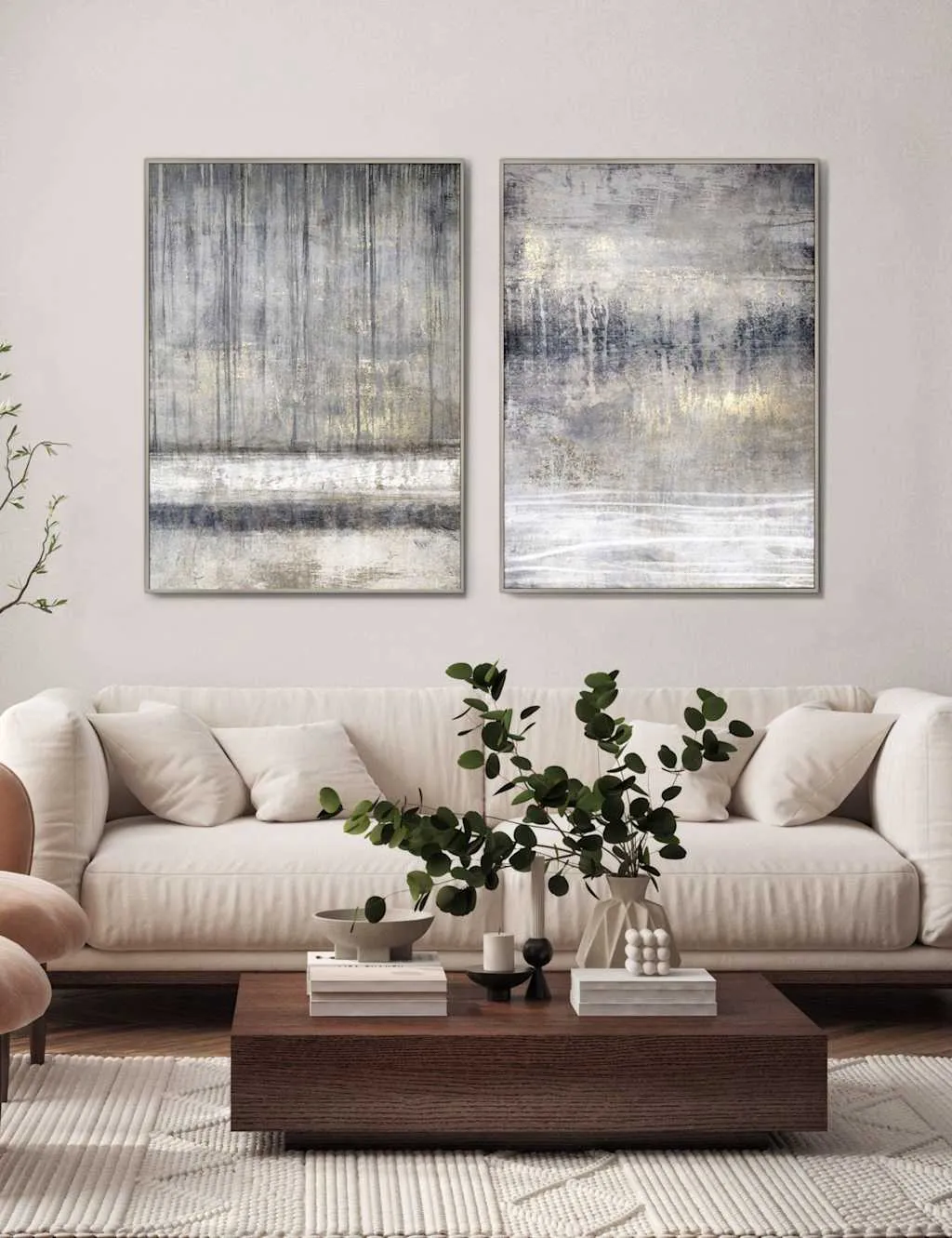 Torrent Set of 2 Framed Canvas - Grey product