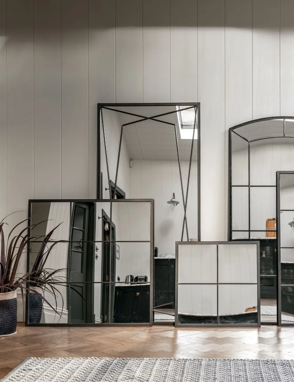 Wainscott Extra Large Rectangular Mirror - Black product
